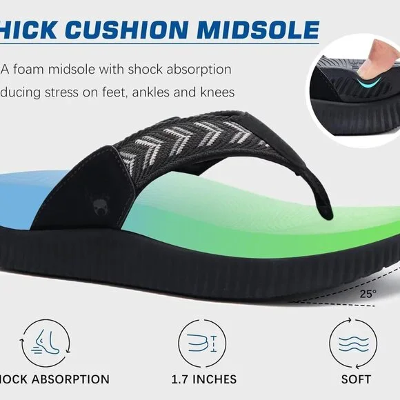 Women's Orthotic Flip Flops Comfort Cushion Memory Foam Support Outdoor
